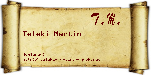 Teleki Martin névjegykártya